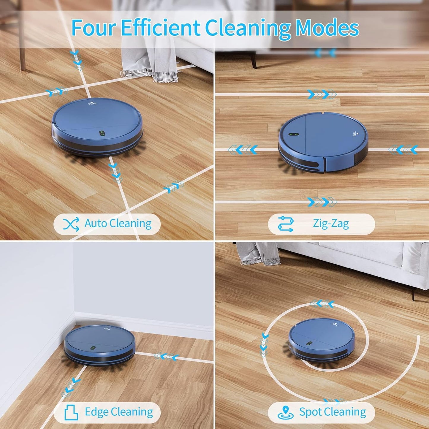 ZCWA Robot Vacuum and Mop, 2 in 1 Self-Charging Robot Vacuum Cleaner Compatible with WiFi/APP, Ideal for Hard Floor, Carpet and Pet Hair