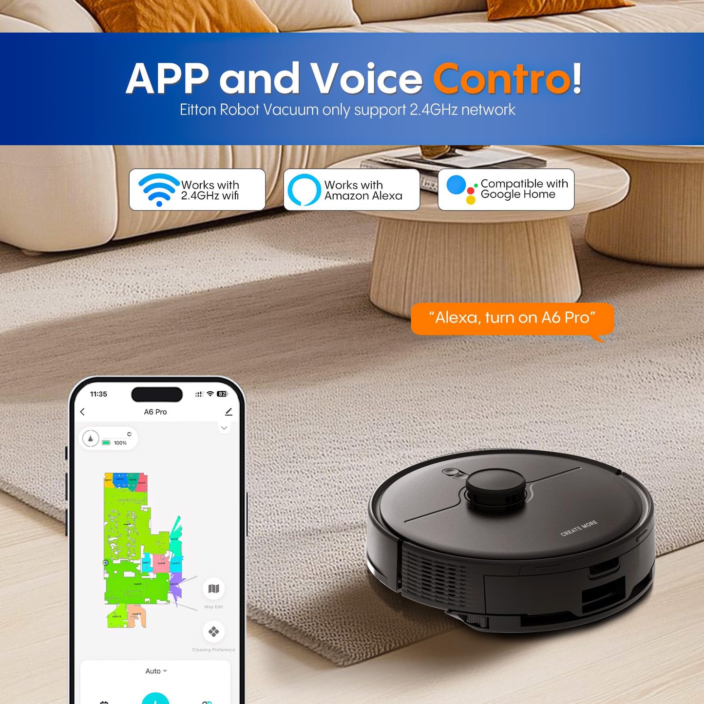 Robot Vacuum and Mop, Up to 60 Days Hands Free Cleaning, 5000Pa Suction, 3-in-1 LiDAR Navigation with Robot Vacuum Self Emptying with, Home Mapping, No-Go Zones, Wi-Fi/App/Alexa, Hard Floors, Carpet