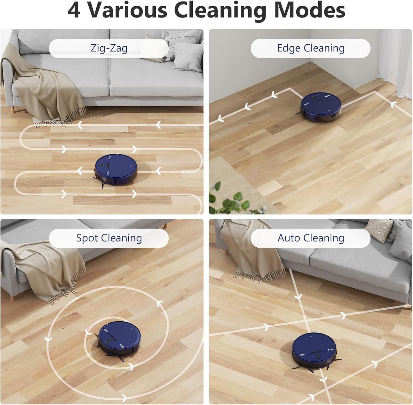 Robot Vacuum and Mop Combo, Automatic Slef-Cleaning Robotic Vacuum Cleaner for Pet Hair, Smart 2 in 1 Mopping Robot Vacuum with Schedule, WiFi/App/Voice, Slim, Ideal for Hard Floor, Carpet
