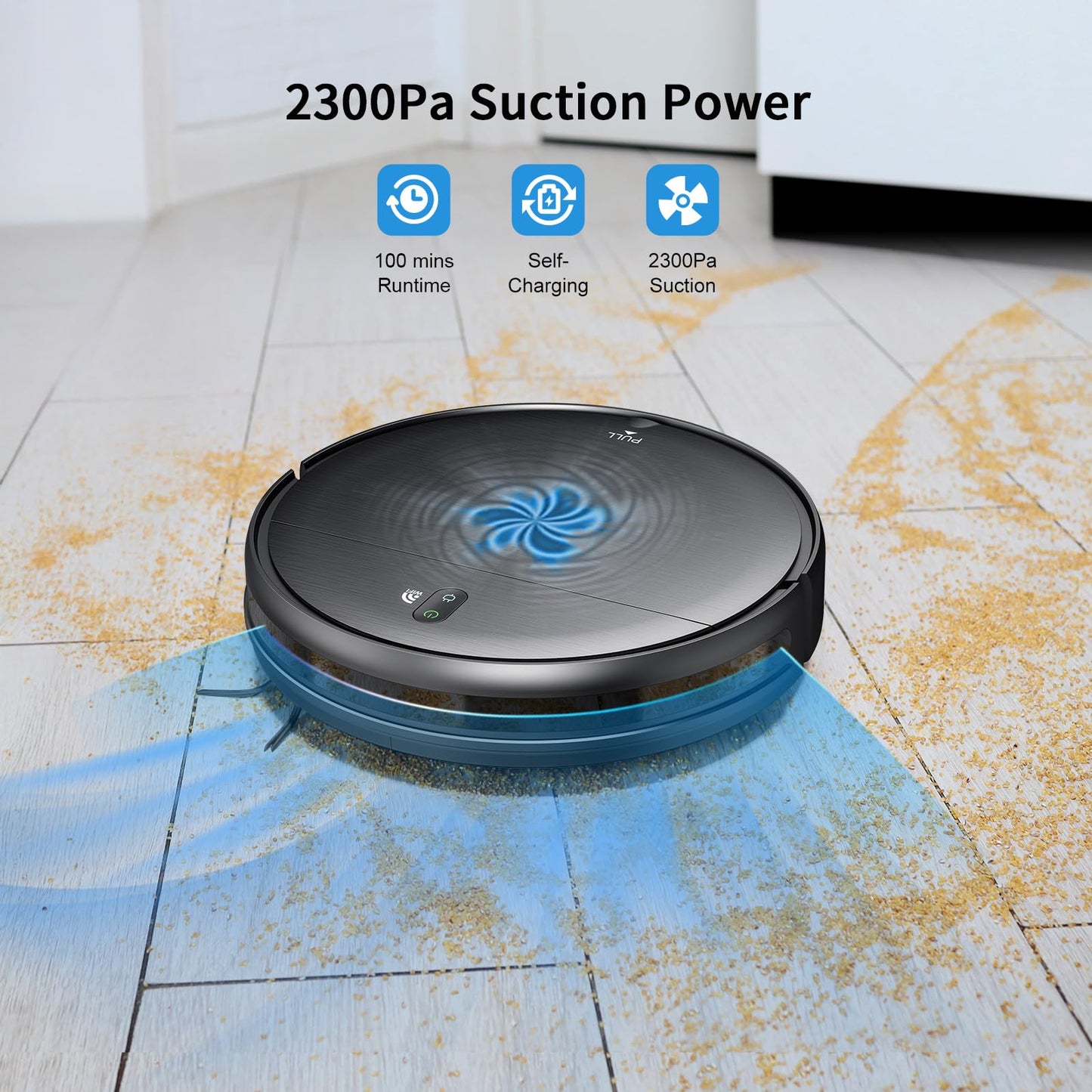 Robot Vacuum and Mop Combo, 2 in 1 Mopping Robot Vacuum Cleaner with Schedule, Wi-Fi/Voice/App, Strong Suction, Easy of Use, Self-Charging Robotic Vacuum, Slim, Ideal for Hard Floor, Pet Hair, Carpet
