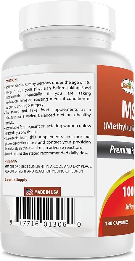Best Naturals MSM 1000 mg 180 Capsules
