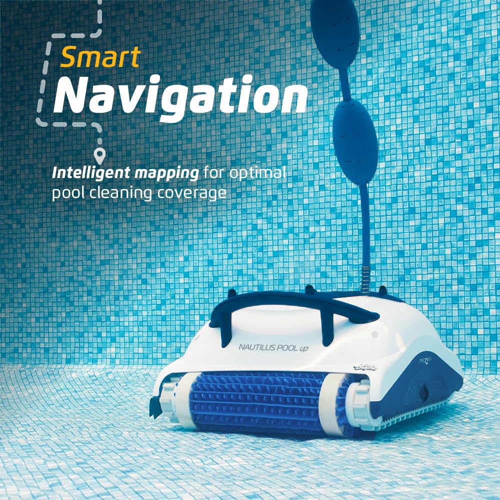 Dolphin Nautilus Pool Up Automatic Robotic Pool Vacuum Cleaner, Floor and Walls Scrubber Brush, Ideal for Above/In-Ground Pools Up to 26 FT in Length