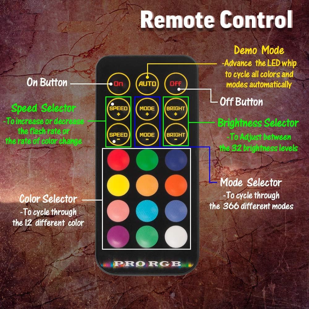 MAXHAWK 2X 5ft LED Whip Light 360° Spiral Chasing/Dancing Lighted Antenna RGB LED Whips with Flag for UTV ATV Off Road Truck Sand Buggy Dune Quad 4X4 Boat
