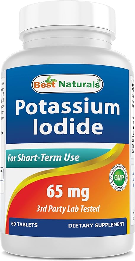 Best Naturals Potassium Iodide 65 mg - Dietary Supplement, 60 Tablets (60 Count (Pack of 1)) (6)