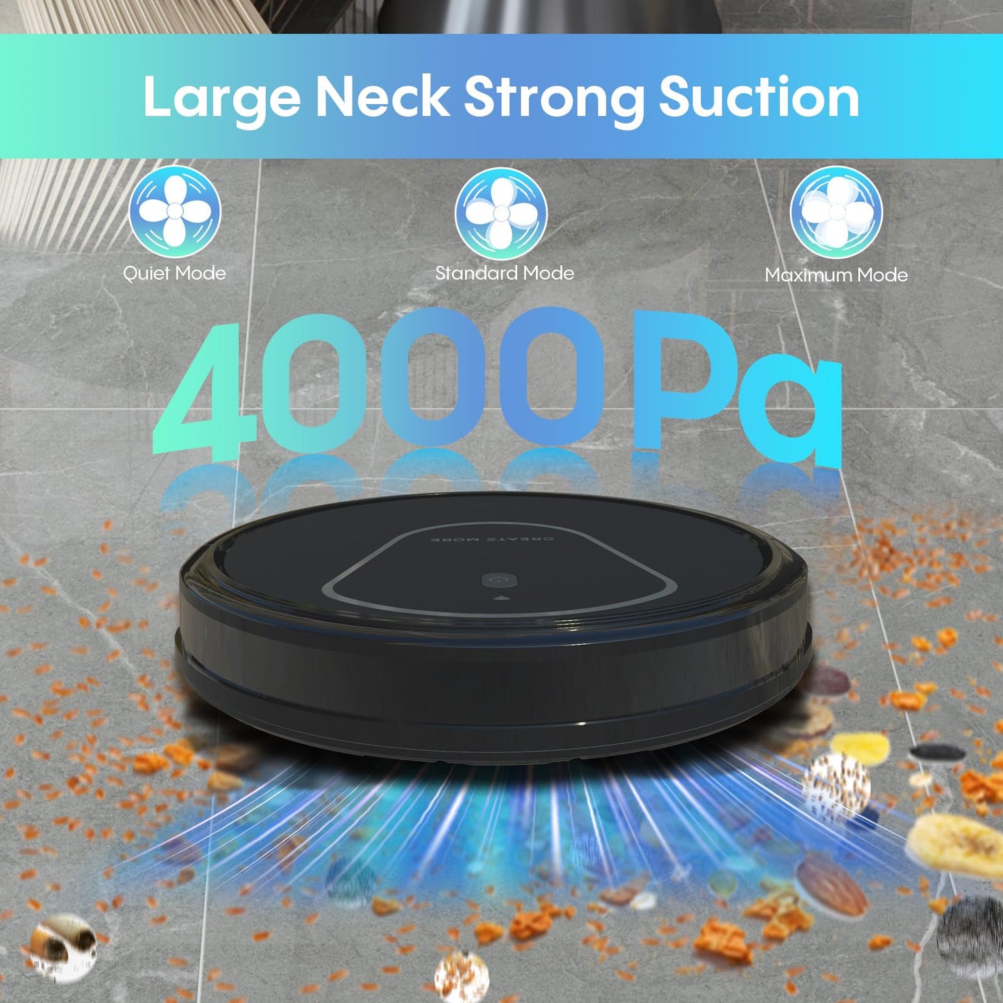 Robot Vacuum and Mop Combo,2 in 1 Robotic Vacuum Cleaner with Mopping,4000Pa Strong Suction,Auto Recharge,WiFi/Alexa/App/Remote, Ideal for Hard Floor,Pet Hair,Auto Carpets Boost