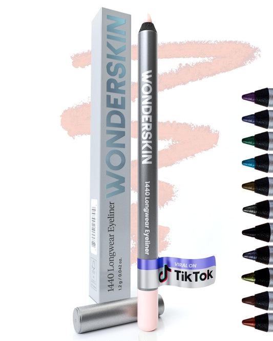 Wonderskin 1440 Longwear Pink Waterproof Eyeliner Pencil - Sharpenable Eyeliner Pencil and Smudge Proof Pink Eye Liner Pencils (Icing)