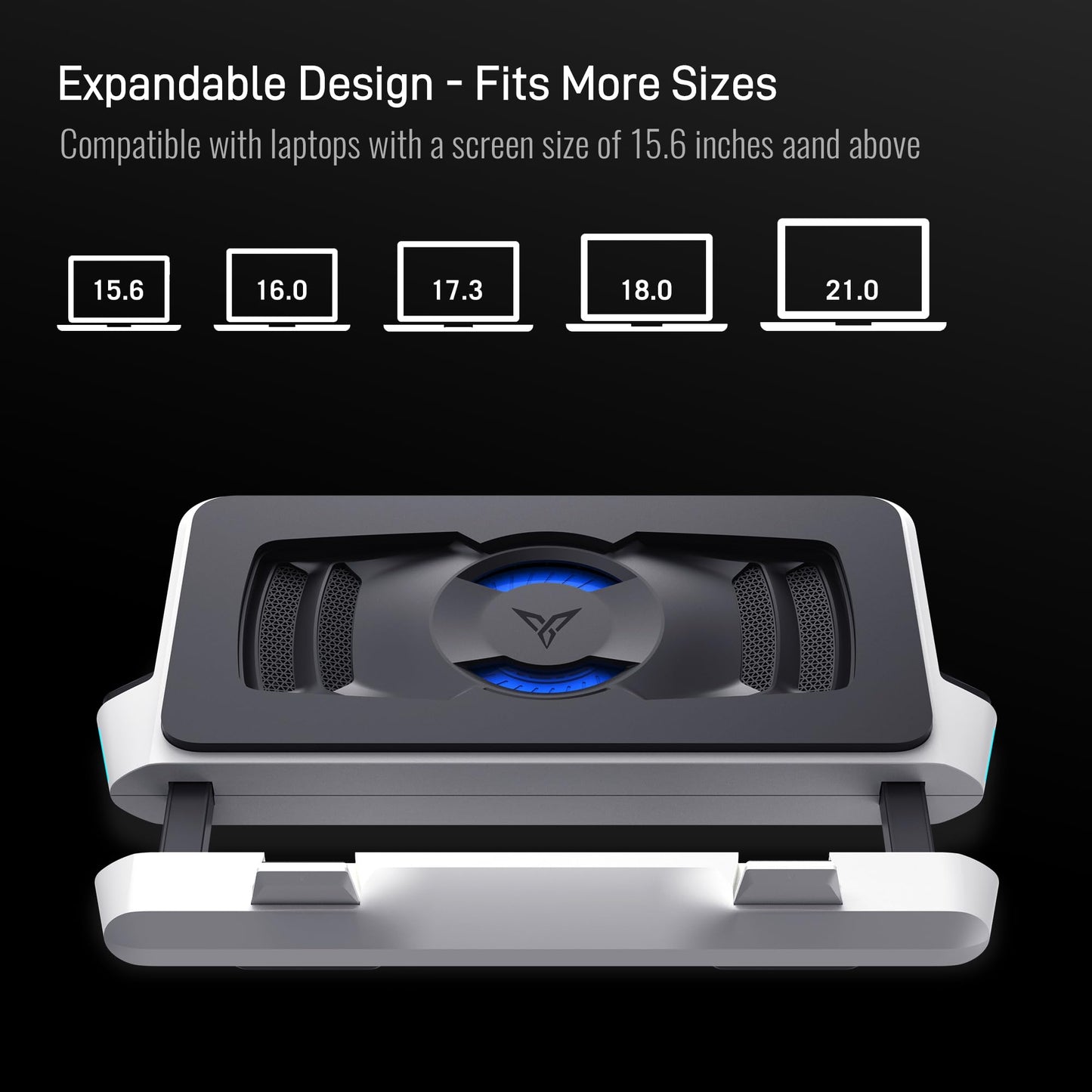 Flydigi BS2 Pro Laptop Cooling Pad RGB for 15.6-21 Inch, Wind-Pressure Closed-Loop Turbo-Fan with MAX 4000RPM, Triple Noise Reduction, Intelligent Temperature Control,4 Height Stands