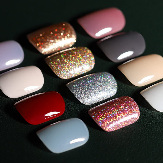 Teenitor Short Press On Nails,Press On Manicure, Glossy Square Press on False Nails, Natural Fake Nails,288pcs