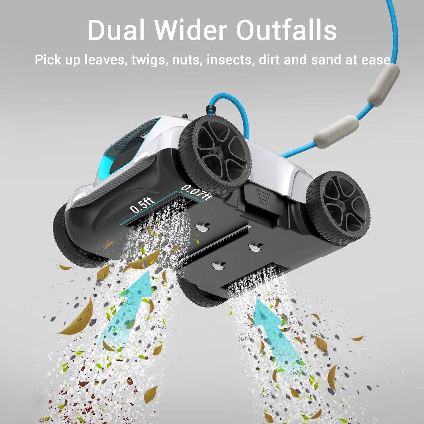 AIPER Automatic Pool Cleaner, Robotic Pool Vacuum for Above Ground Pools with 33ft Swivel Floating Cable- Orca 800 Mate, White