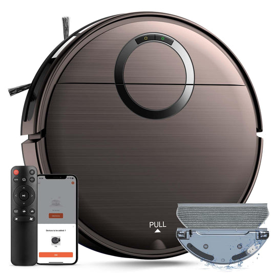 Robot Vacuum and Mop Combo, 2 in 1 Mopping Robot Vacuum Cleaner with 2000Pa Max Suction, Wi-Fi/App/Remote, Schedule, Self-Charging Slim Robotic Vacuum, Ideal for Pet Hair, Low-Pile Carpet, Hard Floor