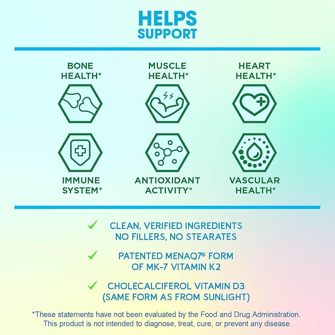 BioEmblem Vitamin D3 K2 Capsules (5000IU and 200mcg) - Patented MK7 and MK4 for 3-in-1 Complex Support - Vegetarian Vitamin D K2 Supplement for Teeth, Heart, Immune System - Non-GMO, 90 Caps