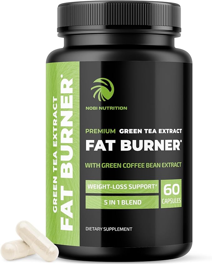 Green Tea Weight Loss Pills for Women & Men | 45% EGCG | Stomach Fat Burner, Metabolism Booster & Appetite Suppressant | Green Tea Fat Burner Diet Pills | Vegan Weight Loss Supplements | 60 Ct