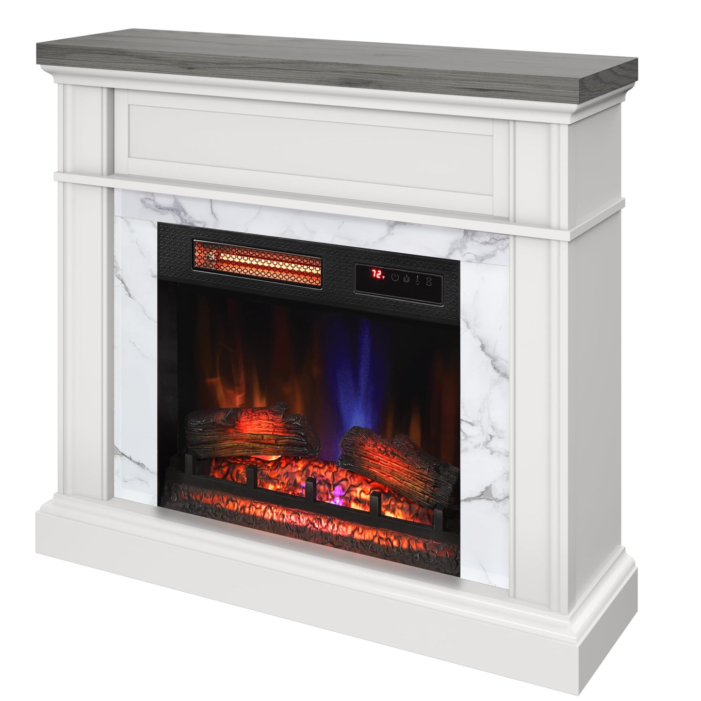 duraflame® Wall Mantel Electric Fireplace, Bright White