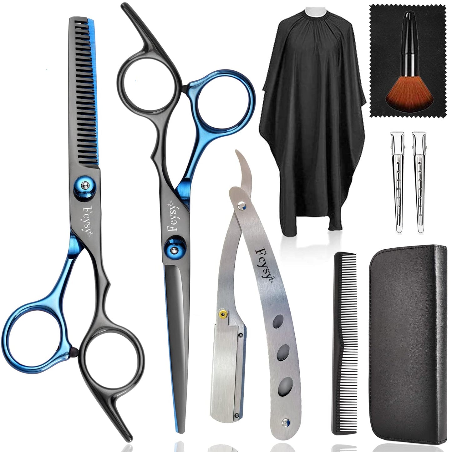 Hair Cutting Scissors Haircut Shears Kit, Fcysy Professional Scissors for Hair Barber Scissors Hair Shears Set, Hairdressing Salon Scissors Blending Shears Barber Accessories for Hairdresser Home Use