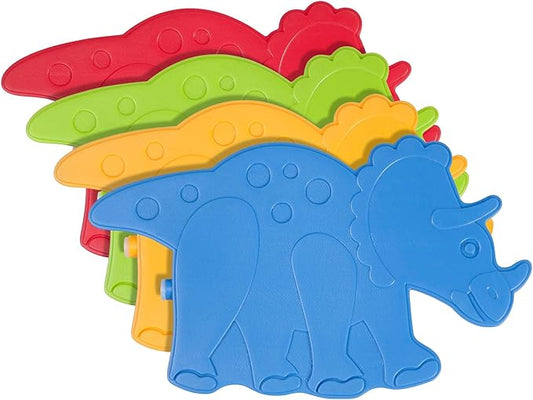 Wildkin Kids Ice Packs (4 Packs) for Boys & Girls, Perfect for Daycare & Preschool Slim & Reusable Ice Packs, Keep Lunches Fresh & Cool for School & Travel, Portable Ice Packs for Kids (Dinosaur)