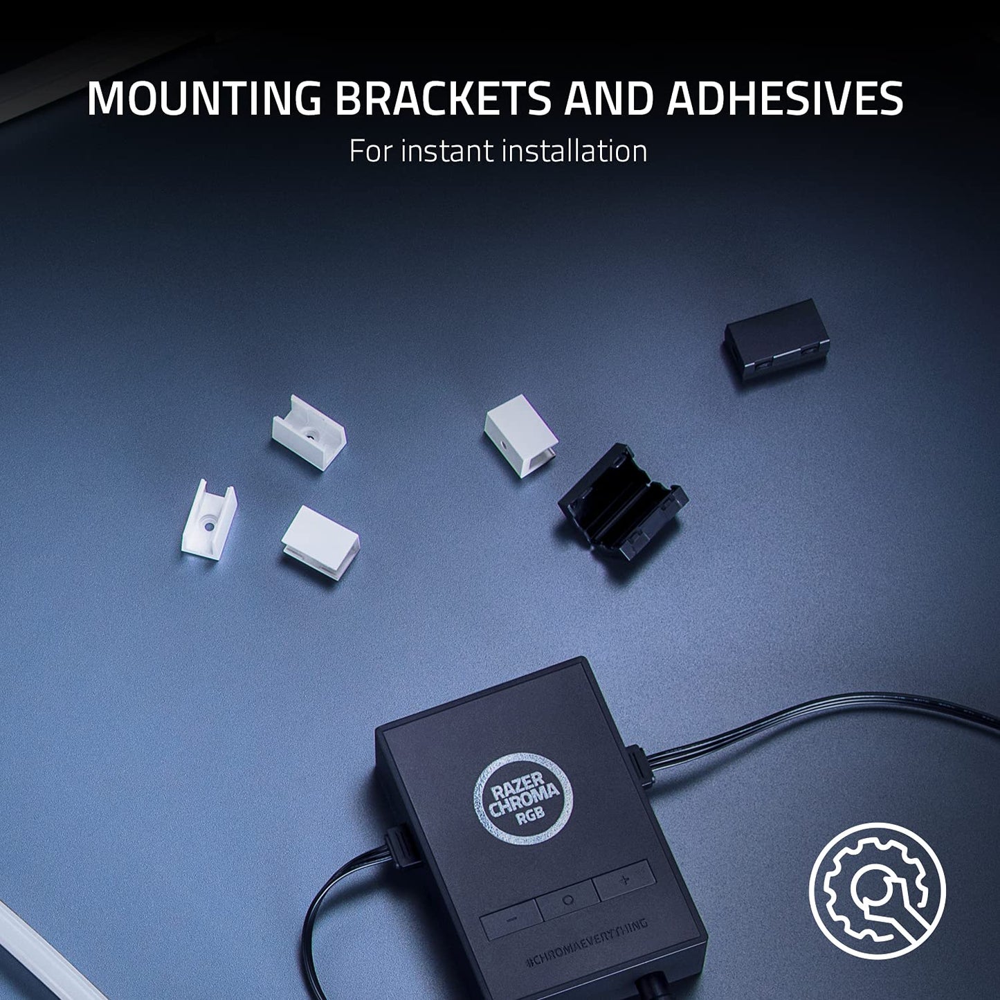 Razer Chroma Light Strip Set: Chroma RGB - 2 Wireless Modes - Plug and Play Integration - Quick Control Buttons - Mounting Brackets and Adhesives