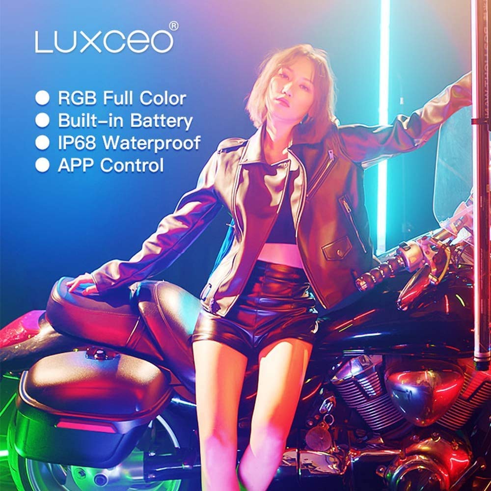 uyled P120 RGB Handheld Photography Light, APP Control 1350 Lumen LED Video Light Wand 360°Full Color 12 Lighting Modes CRI≥95 IP68 Waterproof Built-in Rechargeable Battery 3000k 5750k Colorful Stick