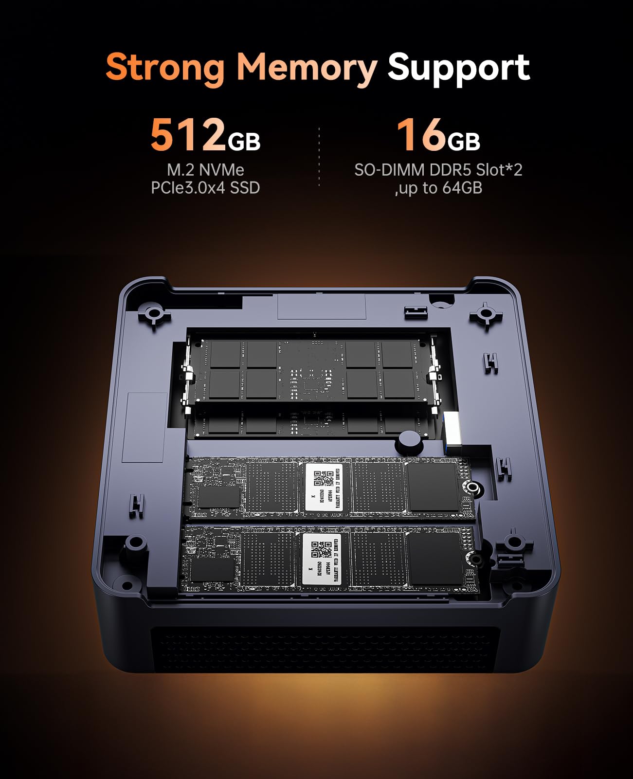 KAMRUI AM21 Mini Gaming PC Ryzen 9 6900HX (Up to 4.9Ghz), Mini Desktop Computer, 16GB DDR5 4800 MHz 512GB SSD, Dual LAN, Dual NVMe PCIe 4.0 SSD Slots, WiFi 6, BT5.2, 4K@60Hz ，Business, Office, Home