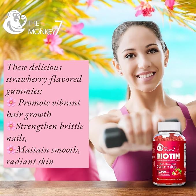 Biotin Gummy Bears Hair Growth Products Biotin 10000mcg | Biotin Gummies Hair Skin and Nails Vitamins Sugar Free Non GMO Gluten Free 60 Gummies 30 Day Supply - 2 Pack