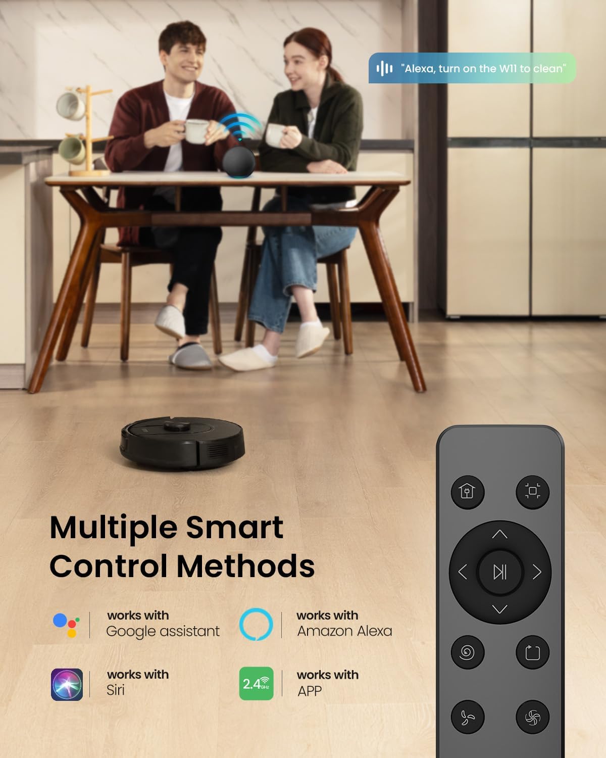 PSUK W11 Robot Vacuum and Mop with Self-Emptying, 60-Day Capacity，LiDAR Navigation, Home Mapping, 3000Pa Suction，No-Go Zones, Robotic Vacuum Cleaner for Pet Hair， Hard Floors, Carpets (Large)