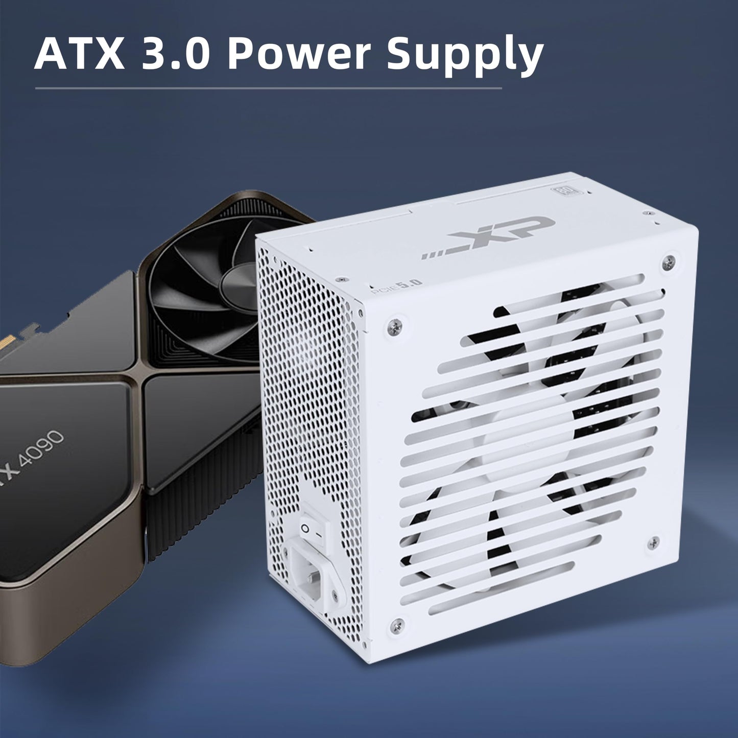 SAMA 1200w Power Supply,XP Series White PSU ATX 3.0 & PCIE 5.0 ECO Fanless 80Plus Platinum Certified Full Modular Support RTX 40 Series