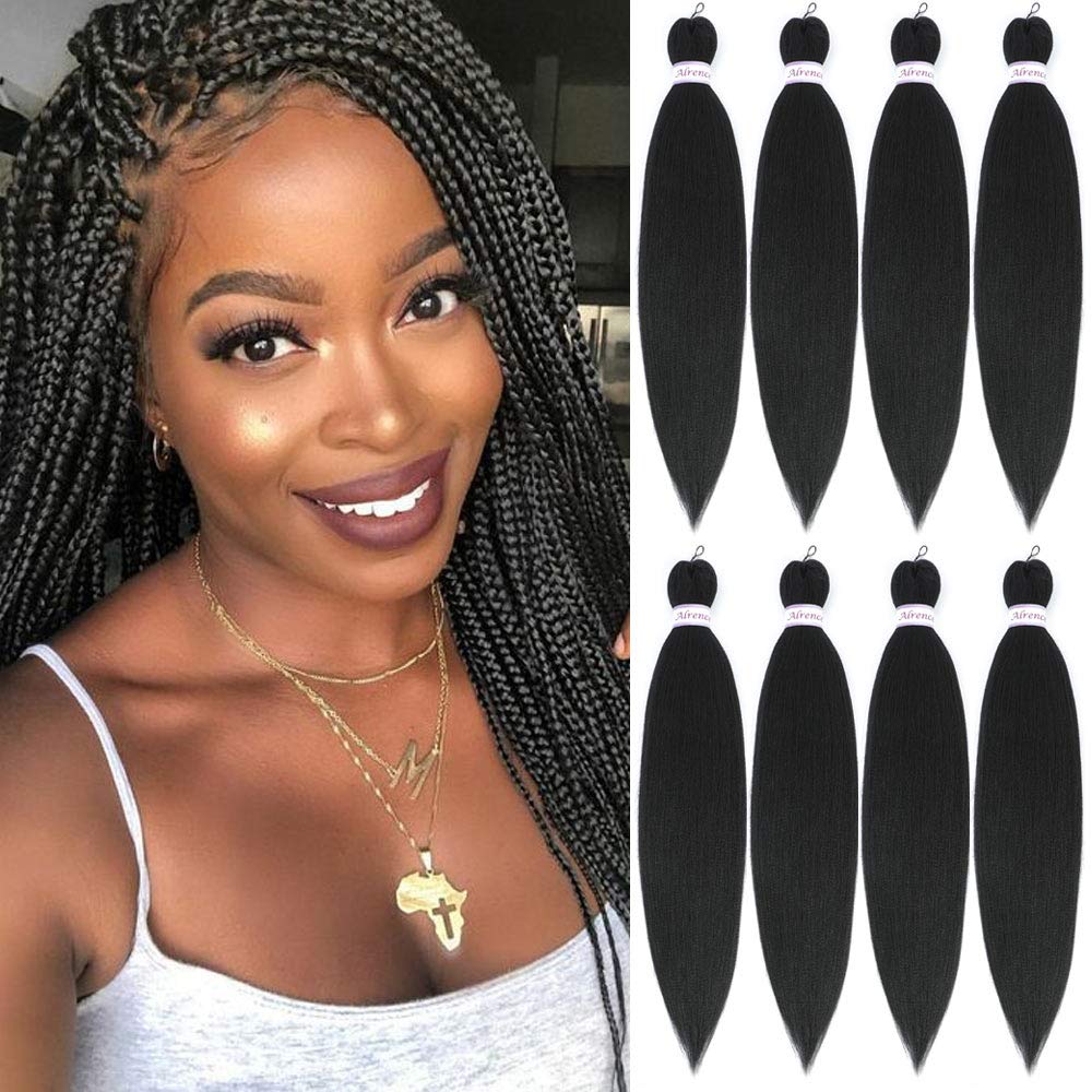 Braiding Hair 16 Inch 8 Packs Hair Extensions Professional Synthetic Braid Hair Crochet Braids, Soft Yaki Texture, Hot Water Set