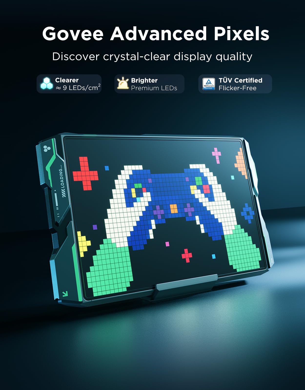 Govee Gaming Pixel Light, RGBIC LED Panel with Real-time Info Display, 150+ Scene Modes & DIY Options, Smart Pixel Lights (Wi-Fi Only), Works with Alexa, Ideal for Game Room Decor, 52x32 Pixels