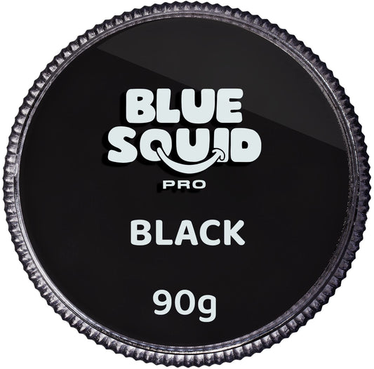 Blue Squid PRO Face Paint - Professional Water Based Single Cake Facepaint & Body Paints - SFX Makeup, Kids Adults Face Painting for Costume, Halloween, Cosplay - Classic Black 90g / 3oz