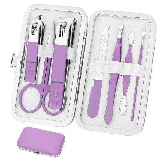 Manicure Set Women Nail Clipper Set Grooming Kit Pedicure Kit Finger Nail Clippers Grooming Kit Nail Tools Gift with Travel Case For Women Girls Friends Parents Gifts