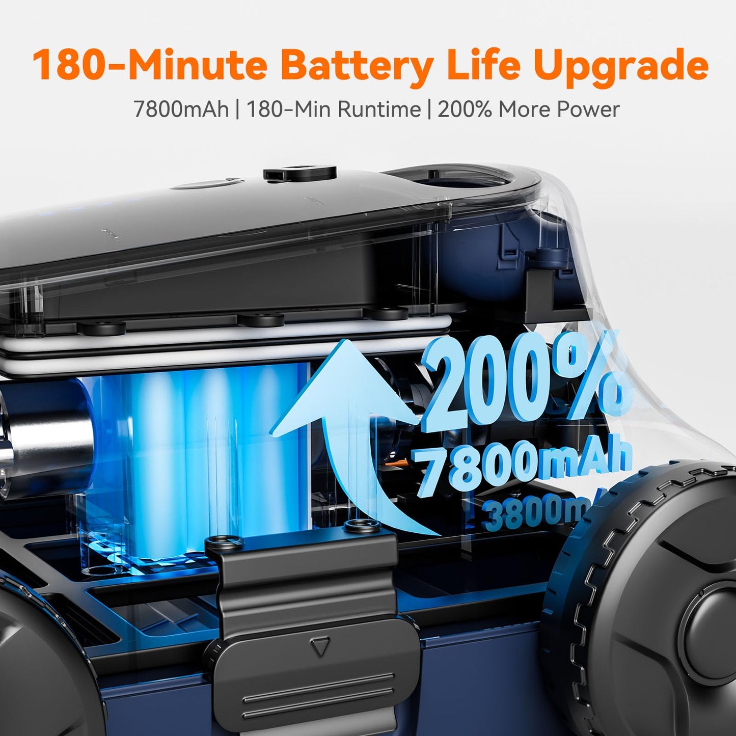 Cordless Pool Vacuum for Above Ground Pool, Robotic Pool Cleaner for Floor Cleaning, 130 Min Runtime, Powerful Suction, Self-Parking, Above Ground Pool Vacuum for Inground Pools up to 1291 Sq.ft