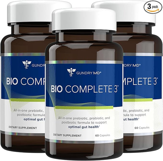 Gundry MD® Bio Complete 3 - Prebiotic, Probiotic, Postbiotic to Support Optimal Gut Health, 30 Day Supply (90 Day Supply)