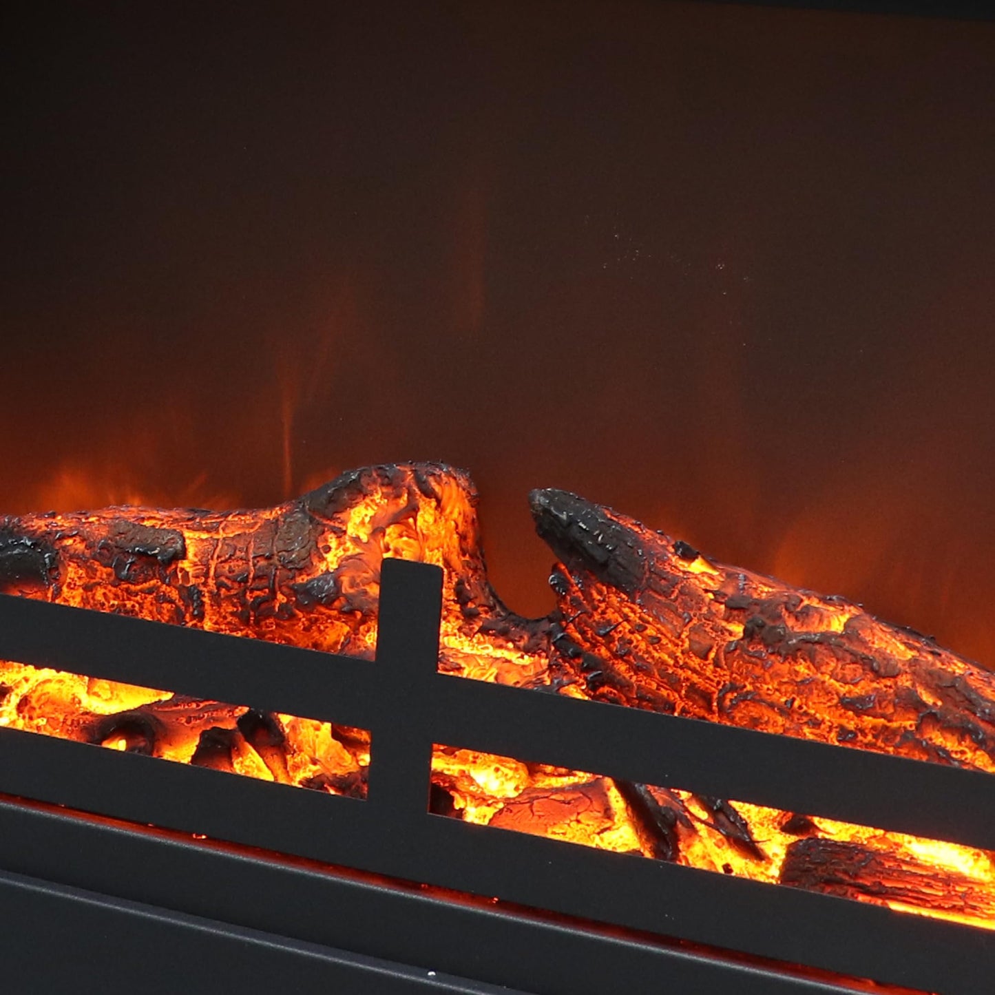 Rodalflame 41" Electric Fireplace with Mantel, Wooden Surround Firebox, Freestanding, Adjustable Flame Brightness, Ivory White, Set of 2