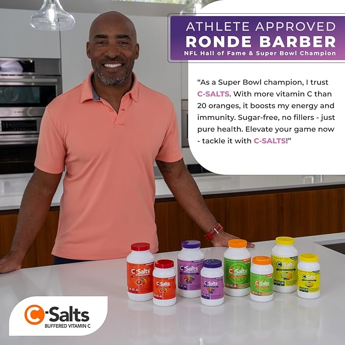 C-Salts Original Vitamin C Powder Supplement - 100% Pure High Dose Buffered Vitamin C Powder for Immune Support - Sugar-Free Powdered Drink Ascorbate, Organic, Stomach-Friendly, Mixed Berry 8oz