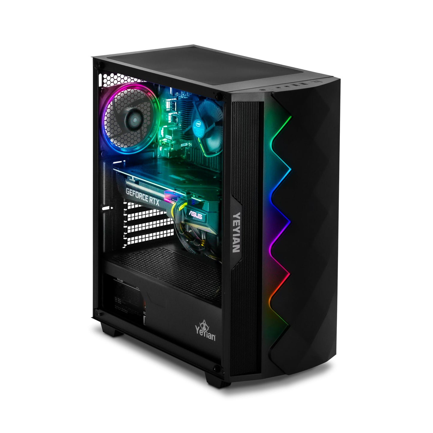 YEYIAN Shoge Gaming Computer - Intel 11th Gen i5-11400F 4.4 GHz, GeForce RTX 3060 Ti Gaming PC Desktop, 512GB NVMe SSD, 16GB DDR4 3200MHz RAM, Stock Fan, Win 11 Home, WiFi 6, 650W PSU