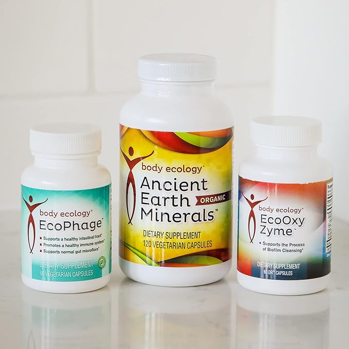 Body Ecology Ancient Earth Minerals | 100% Plant-Derived Trace Mineral Supplement | Builds Immunity| Promotes Detoxification | Non-GMO | 120 Vegetarian Count