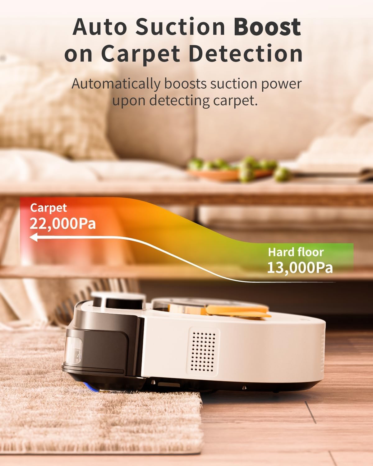 UBPET Robot Vacuum Cleaner, 22,000Pa Ultra-Strong Suction - Automatic Robot Vacuum for Pet Hair & Carpets, Tangle-Free Cleaning, Smart Mapping with LiDAR Navigation, App Controlled Vacuum Robot (V10)