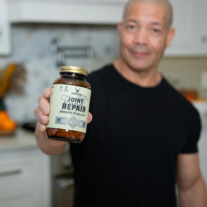 HEART & SOIL – 3000mg Joint Support Supplement with Grass-Fed Bone Marrow & Bovine Tracheal Cartilage for Mobility & Immune Function – Non-GMO, Allergen-Free - 180 Capsules