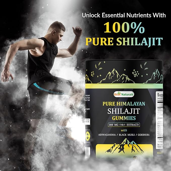 Best Naturtals Pure Himalayan Shilajit Gummies - 60 ct - Made with Ashwagandha, Black Musli, and Gokshura