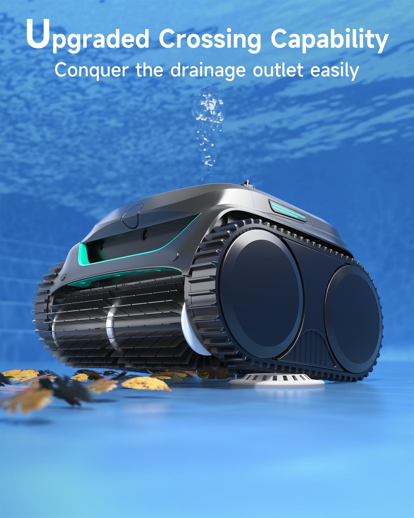 (2025 New) WYBOT C2 Inground Pool Vacuum Robot, Wall & Waterline Cleaning, Ultra-Fine Filtration, Cordless Robotic Pool Cleaner wtih Triple Motor Powerful Suction, 180mins Runtime (Black&Green)