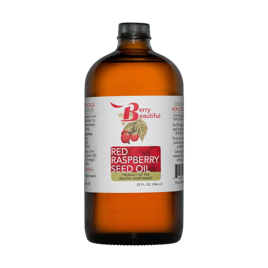 Berry Beautiful Red Raspberry Seed Oil - 32 Fl Oz - Cold-Pressed From Raspberries Grown By Northwest Berry Co-Op Farmers