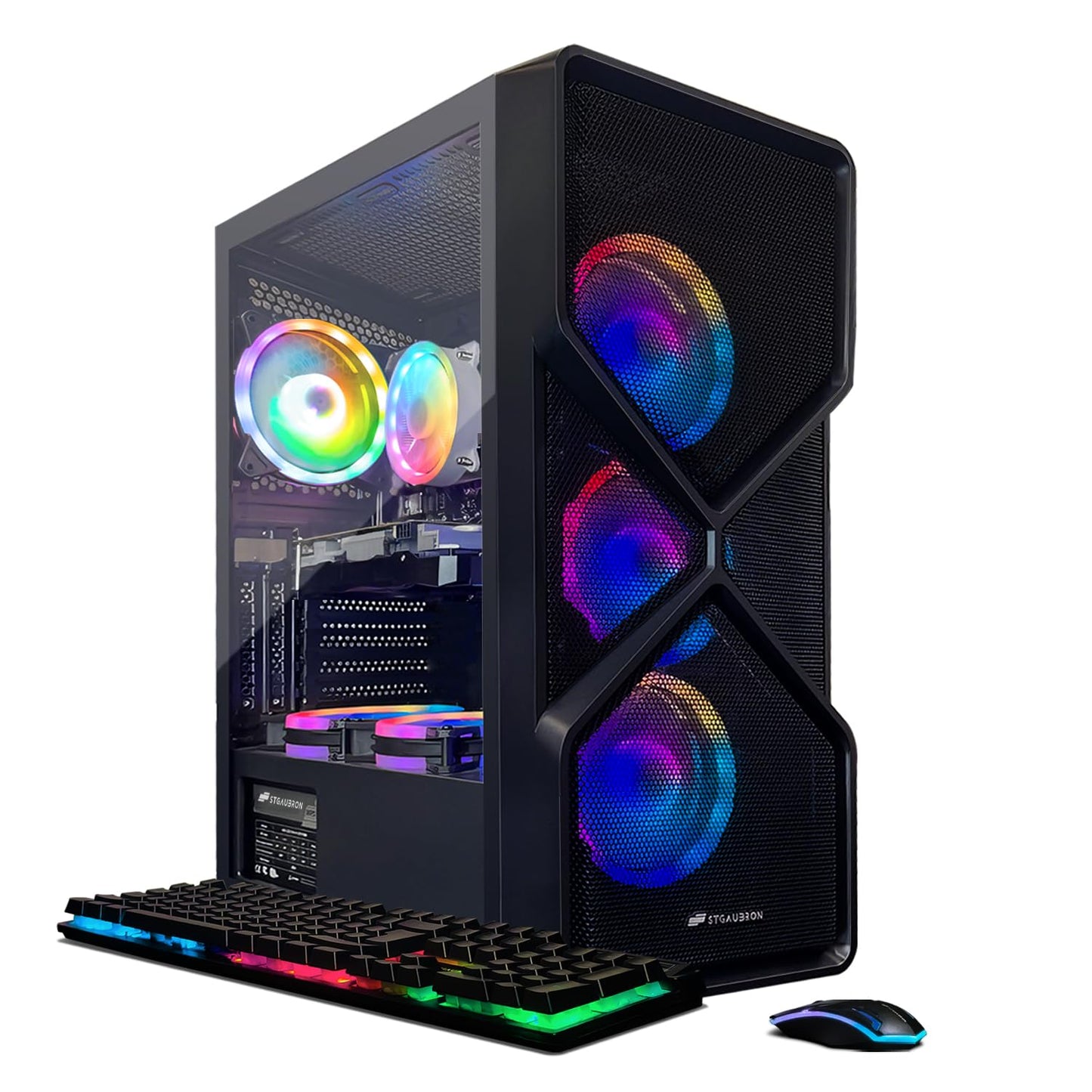 STGAubron Gaming PC Computer Desktop, GeForce RTX 2060 Super 8G, Intel Core I7 8th up to 4.1GHz, 16G DDR4, 1T SSD, WiFi 6 & BT 5.2, RGB Fan x6, Windows 11 Home