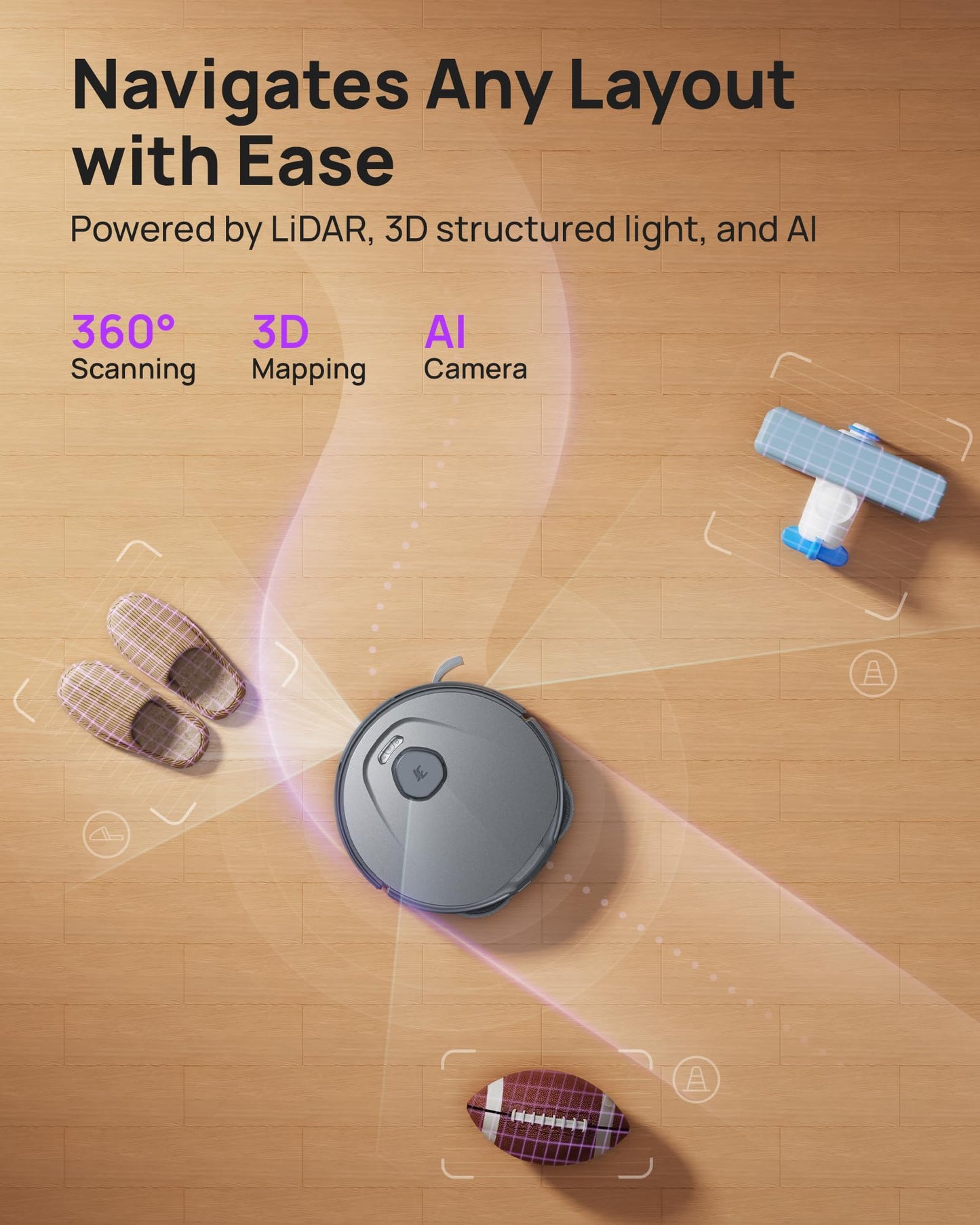 3i P10 Ultra Robot Vacuum and Mop Combo, Extendable Pad for Edge & Corner Mopping, 18000 Pa Suction Deep Cleaning, Auto Hot Water Washing & Drying, Self-Emptying, Self-Refilling, AI Obstacle Avoidance