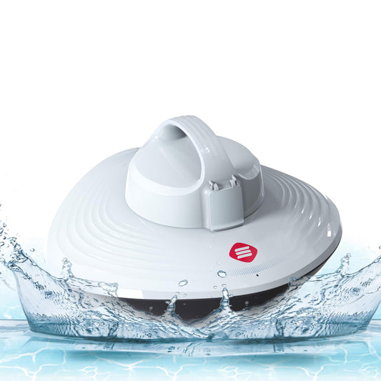 Grennix Pool Cleaner - Cordless Robotic Pool Vacuum for Above Ground & In-Ground Swimming Pool Automatic Water Cleaner with Top Handle, Robotic Underwater Cleaner with Filter（White3）