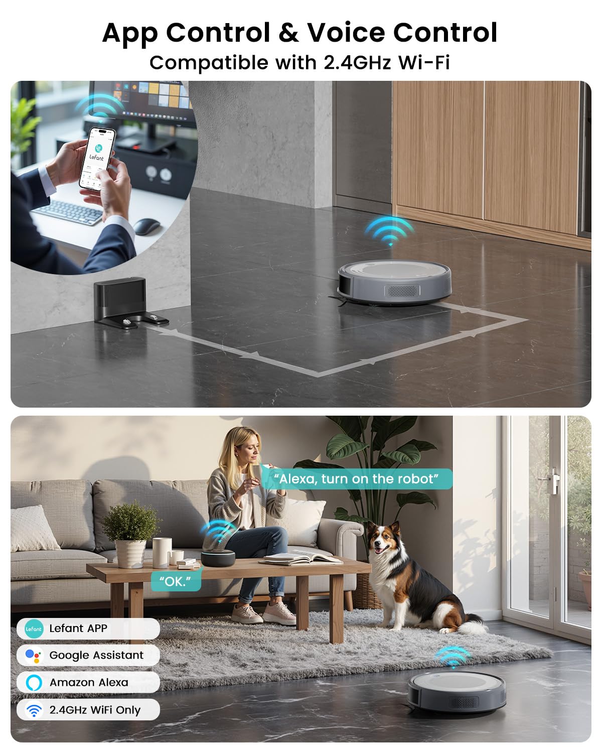 Lefant M310 Ultra Robot Vacuum and Mop, 6000Pa Suction-Slim Robotic Cleaner with ToF LiDAR Navigation, Accurate Obstacle Avoidance, WiFi/App/Alexa Control, 170min Runtime, for Pet Hair and Home