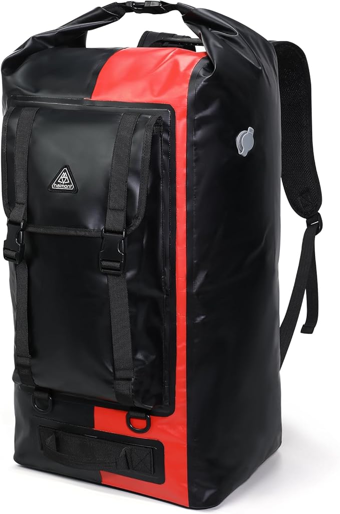 Haimont 100% Waterproof Roll-Top Backpack Heavy Duty Large Capacity IPX7 Dry Bag for Kayaking Rafting SUP Camping, 60/100L