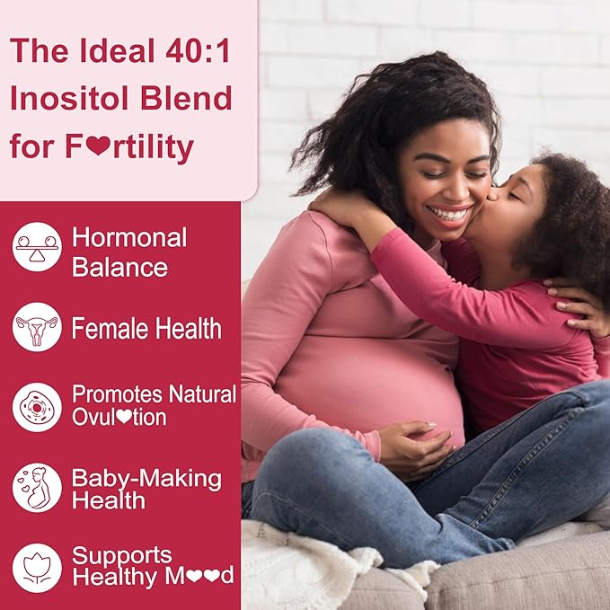 Inositol Gummies Supplement with Evening Primrose Oil for Women - 40:1 Ratio Myo-Inositol 2000mg & D-Chiro Inositol 50mg with Vit D3 B12 & Zinc, Sugar-Free for Natural Balance & Wellness, Vegan (60ct)