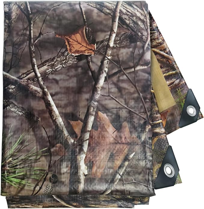 Heavy Duty 11 Mil Tarp Cover Waterproof UV Resistant Tarpaulin Used for Outdoor, Hunting, Camping, Backpacking, Canopy Tent, Ground Tarp, Cover Boat, Motorcycles, Roofs, Wood