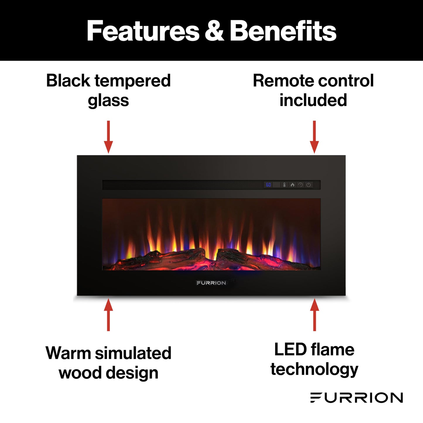 Furrion 30" Electric Fireplace for RV-FF30SW15A-BL