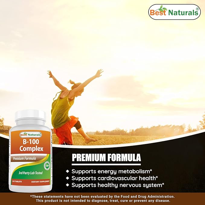 Best Naturals B-100 Complex for adults, 120 Tablets