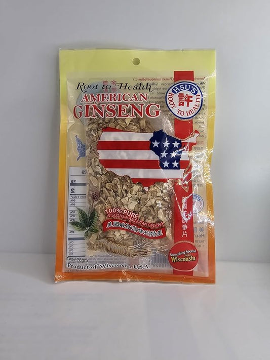 Hsu's Root to Health American Ginseng Slices, 1 oz, Cultivated in Marathon County, Wisconsin USA